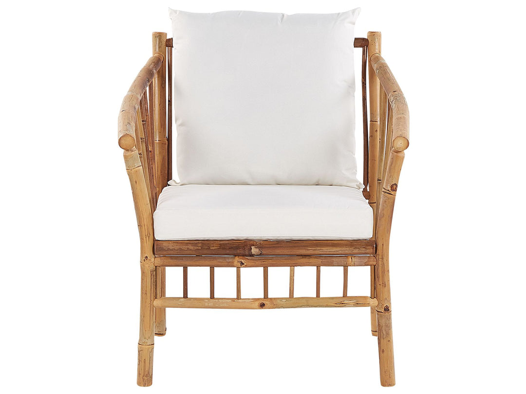 Maggiore Garden Lounge Set with Table 4 Seater Bamboo Wood Light Brown
