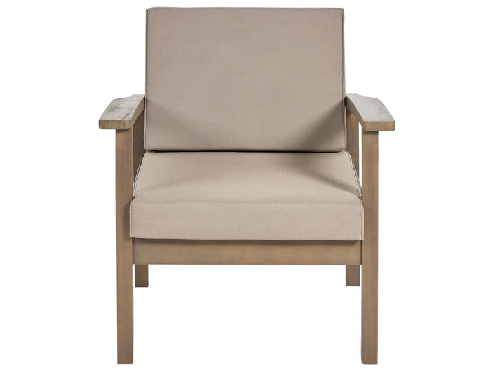 Manila Garden Lounge Set with Table 4 Seater Certified Acacia Wood Dark Brown