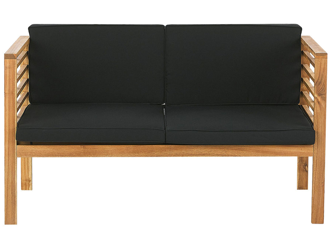 Pacific Garden Lounge Set with Table 4 Seater Acacia Wood Black