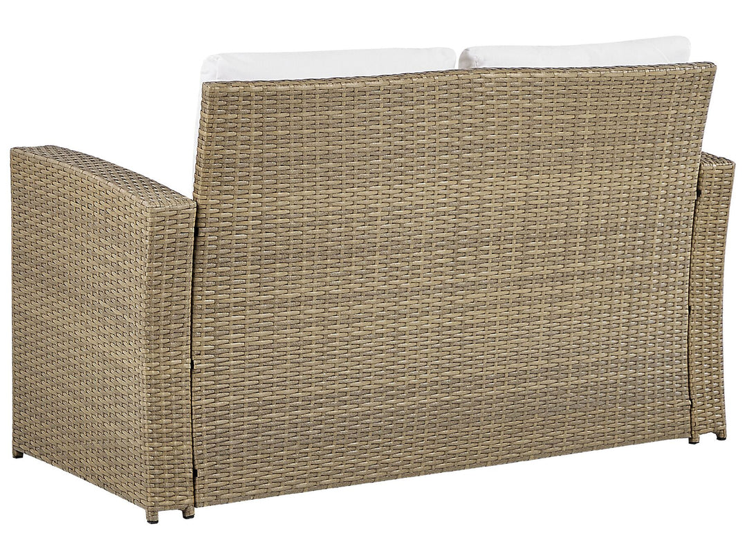 Garden Lounge Set with Table 4 Seater Luca PE Rattan Light Brown