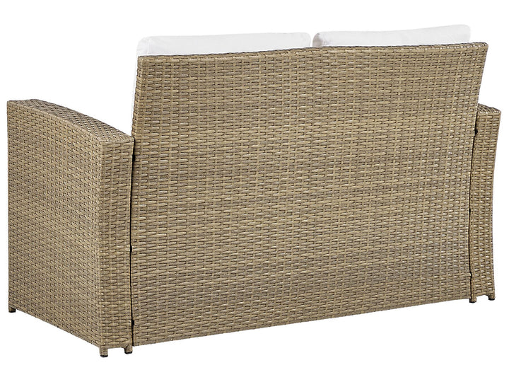 Garden Lounge Set with Table 4 Seater Luca PE Rattan Light Brown