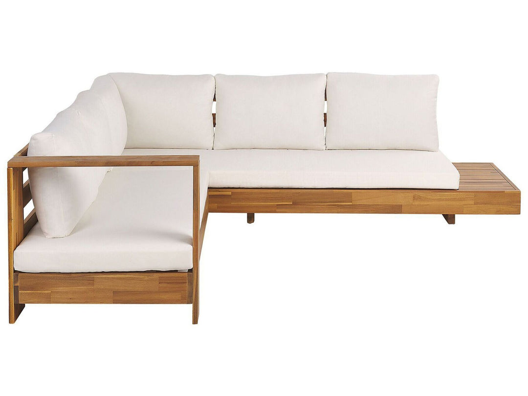 Marettimo Garden Corner Sofa 5 Seater Left Hand Certified Acacia Wood Brown