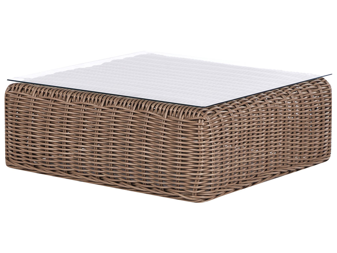 Palermo Garden Corner Sofa with Ottoman 6 Seater Modular PE Rattan Brown