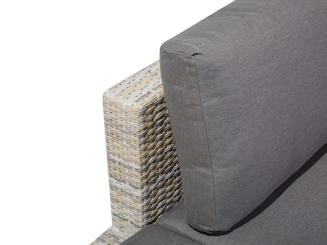 Lanciano Garden Corner Sofa with Table 5 Seater Right Hand PE Rattan Grey