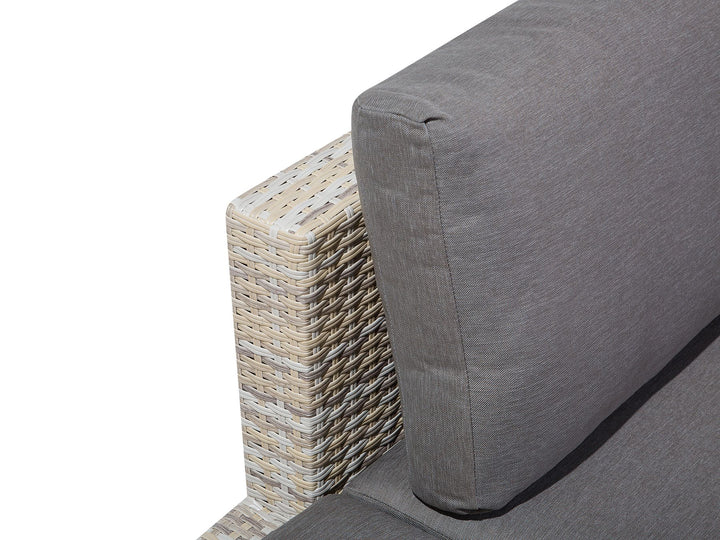 Lanciano Garden Corner Sofa with Table 5 Seater Right Hand PE Rattan Grey