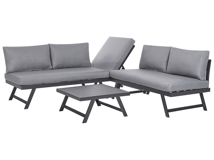 Coccorino Garden Corner Sofa with Table 5 Seater Metal Grey