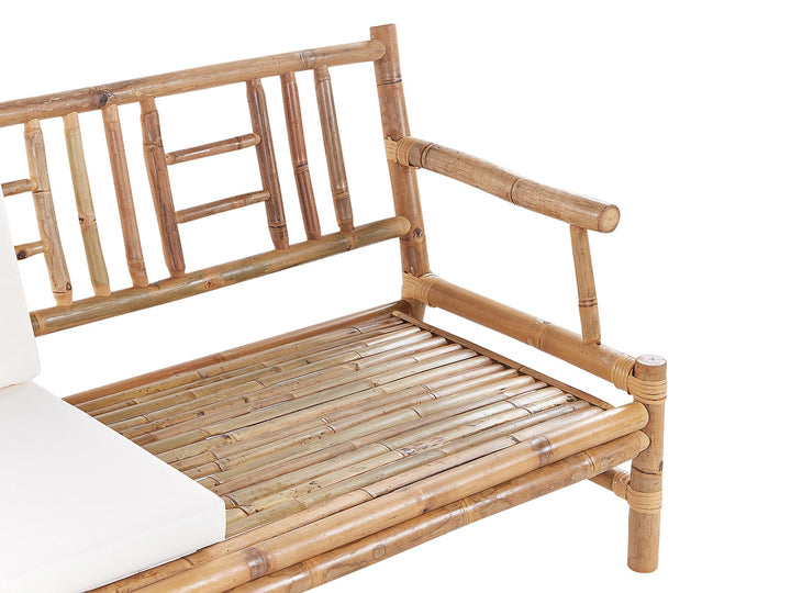 Riccione Garden Lounge Set with Table 4 Seater Bamboo Wood Light Brown