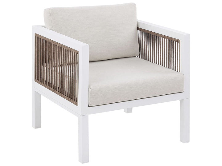 Borello Garden Lounge Set with Table 5 Seater Metal White
