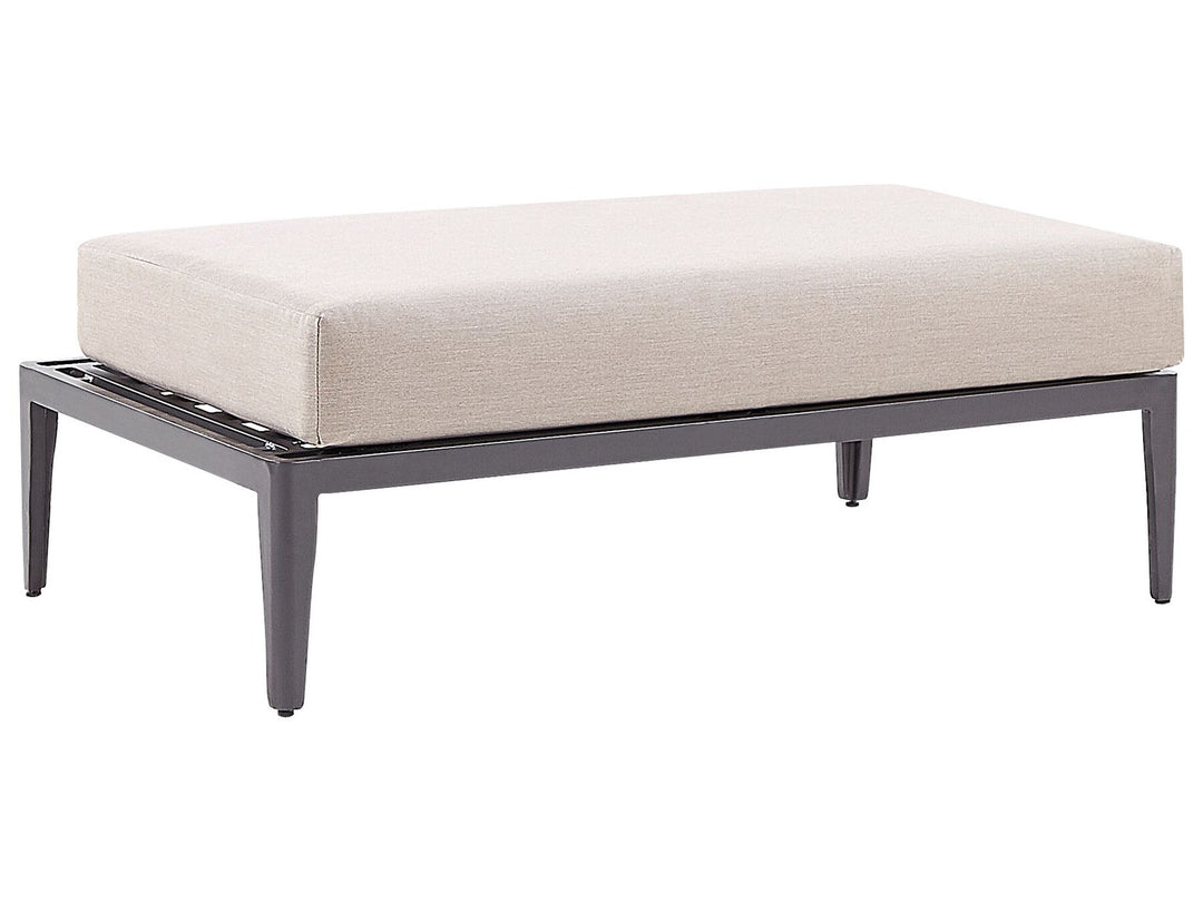 Rima III Garden Corner Sofa with Table 6 Seater Left Hand Modular Metal Beige