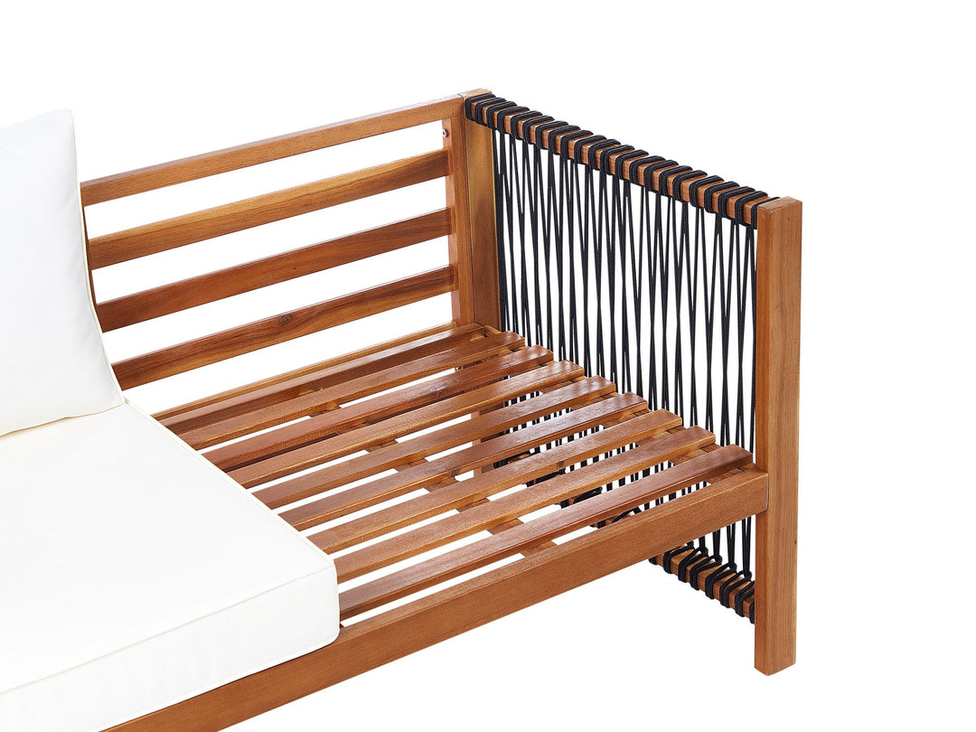 Antria Garden Lounge Set with Table 4 Seater Acacia Wood Black