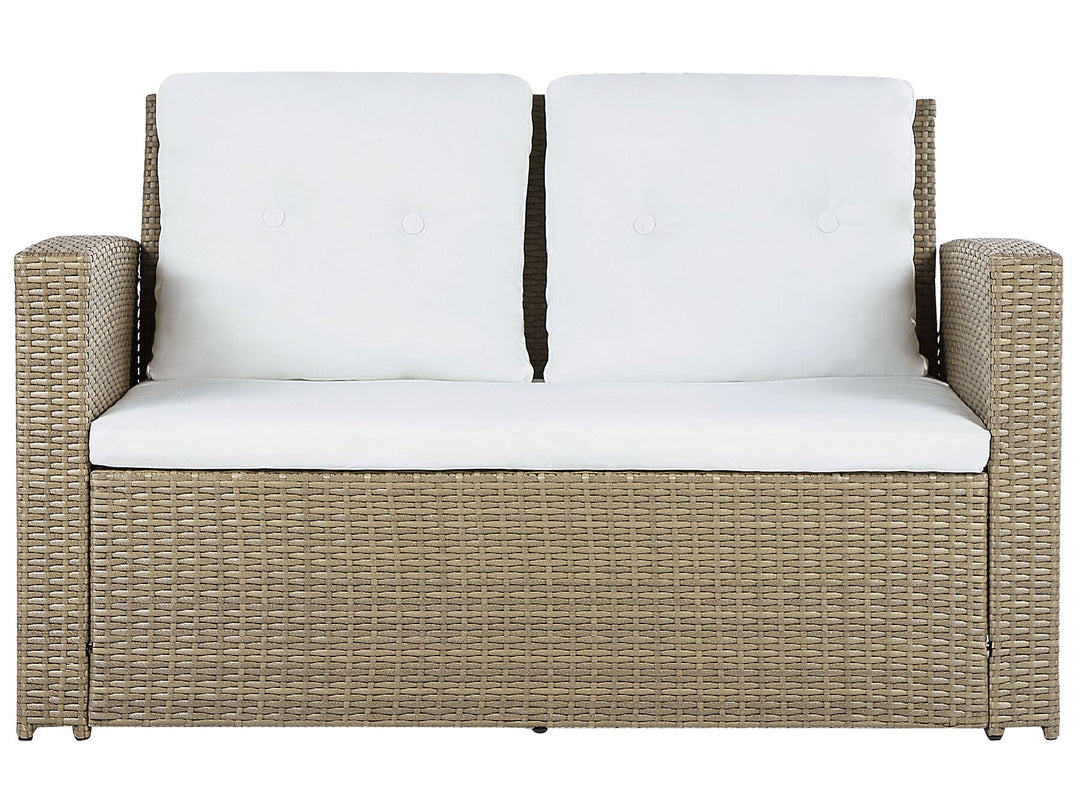Garden Lounge Set with Table 4 Seater Luca PE Rattan Light Brown