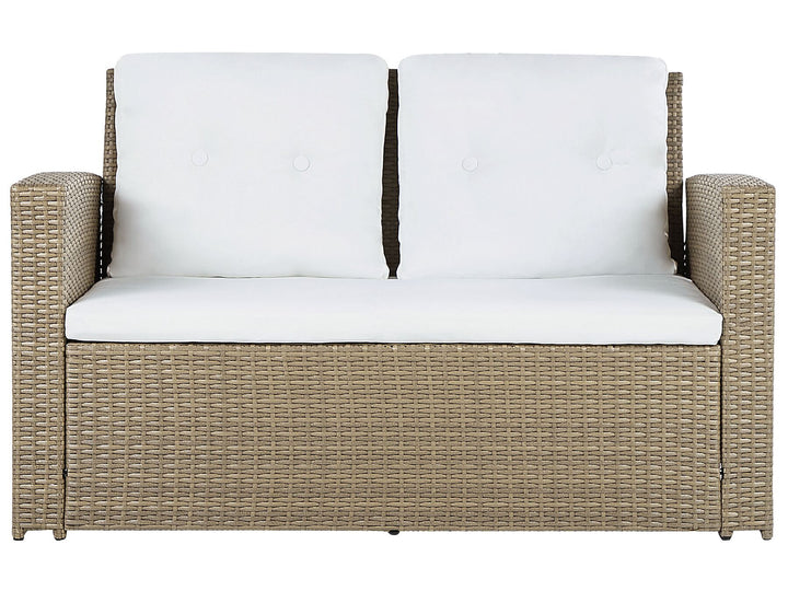 Garden Lounge Set with Table 4 Seater Luca PE Rattan Light Brown