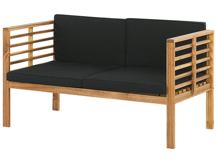 Pacific Garden Lounge Set with Table 4 Seater Acacia Wood Black