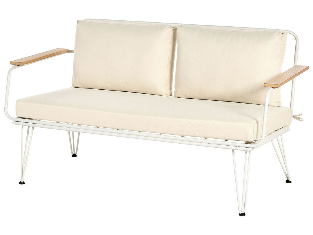 Montesilvano Garden Lounge Set with Table 4 Seater Metal Light Beige