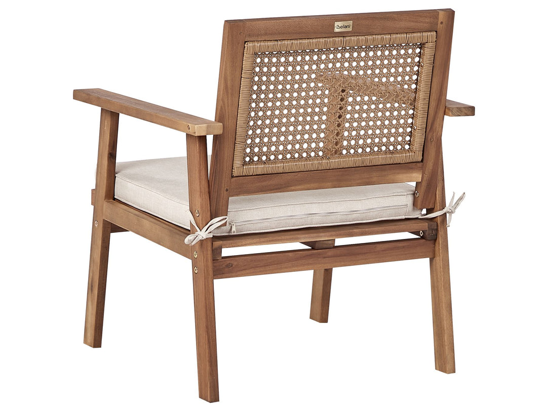 Arenella Garden Lounge Set with Table 4 Seater Certified Acacia Wood Light Beige