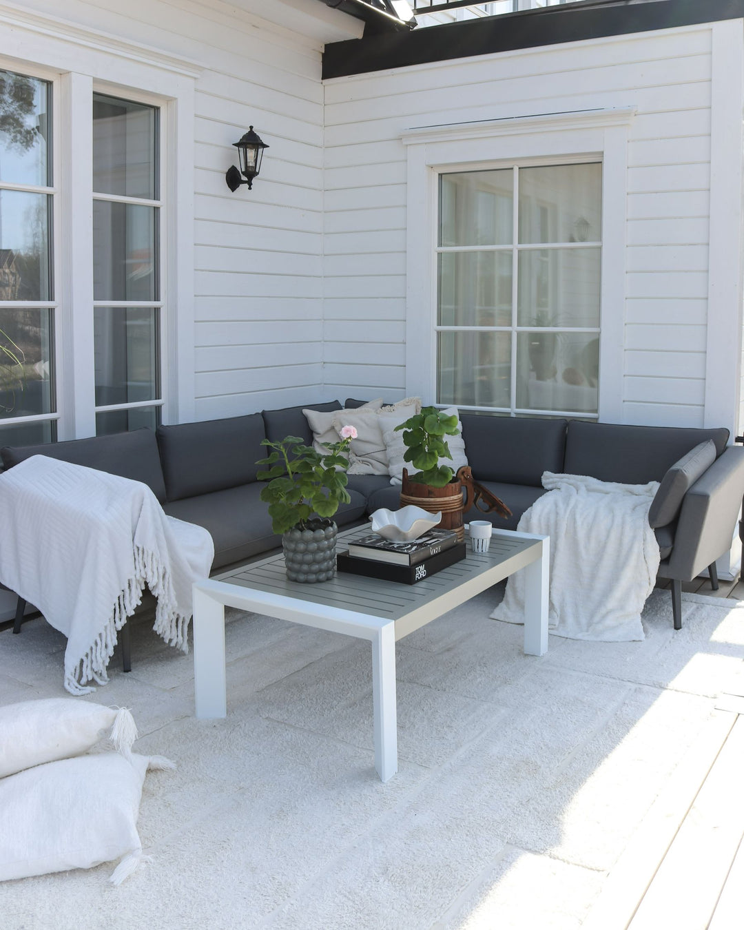 Loretello Garden Corner Sofa 5 Seater Grey