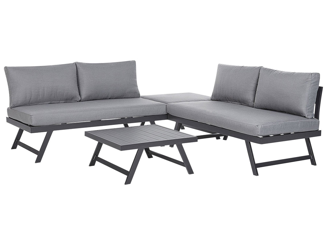 Coccorino Garden Corner Sofa with Table 5 Seater Metal Grey