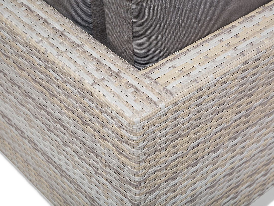 Lanciano Garden Corner Sofa with Table 5 Seater Right Hand PE Rattan Grey