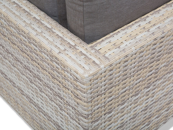 Lanciano Garden Corner Sofa with Table 5 Seater Right Hand PE Rattan Grey