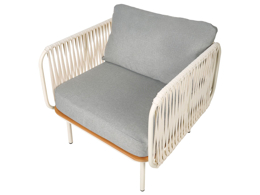 Senise Garden Lounge Set with Table 2 Seater Metal Grey