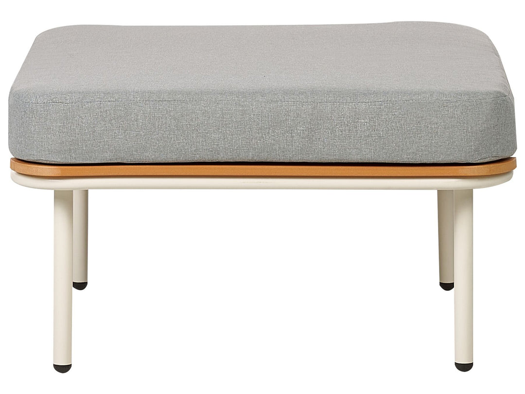 Senise Garden Lounge Set with Table and Ottoman 3 Seater Metal Grey