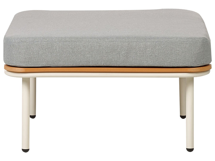 Senise Garden Lounge Set with Table and Ottoman 3 Seater Metal Grey