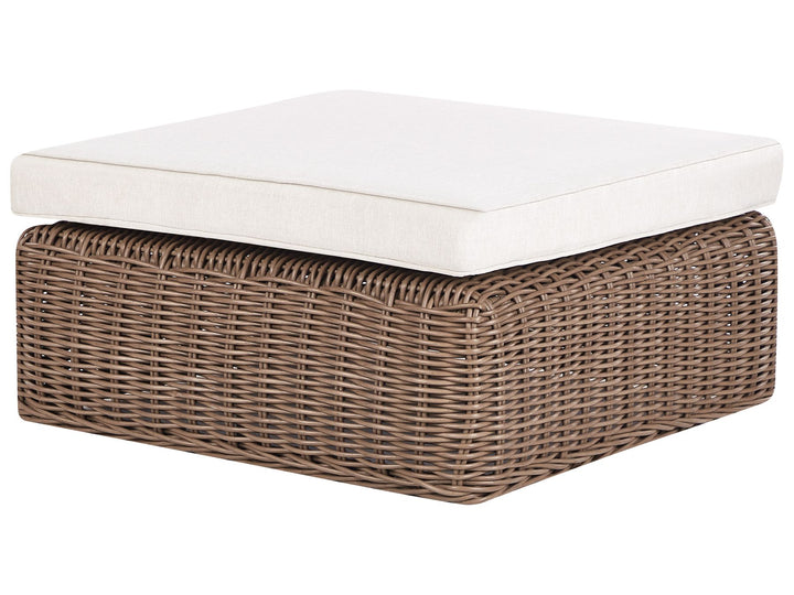 Palermo Garden Corner Sofa with Ottoman 6 Seater Modular PE Rattan Brown