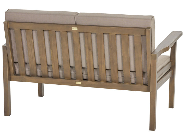 Manila Garden Lounge Set with Table 4 Seater Certified Acacia Wood Dark Brown
