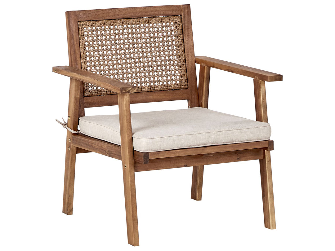 Arenella Garden Lounge Set with Table 4 Seater Certified Acacia Wood Light Beige