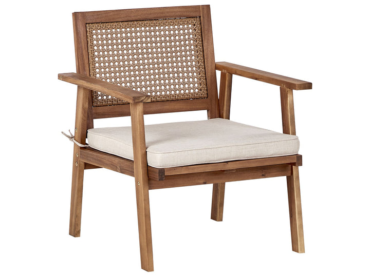 Arenella Garden Lounge Set with Table 4 Seater Certified Acacia Wood Light Beige