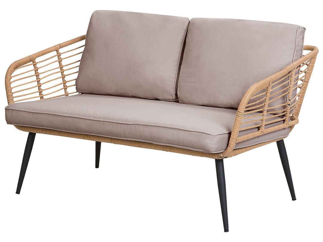 Corinth II Garden Lounge Set with Table 4 Seater PE Rattan Natural
