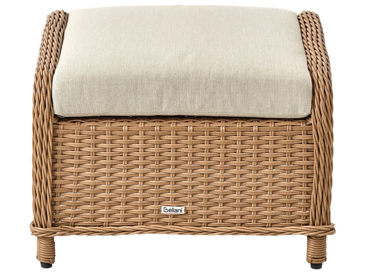 Ponza Garden Lounge Set with Table and Ottoman 2 Seater PE Rattan Brown