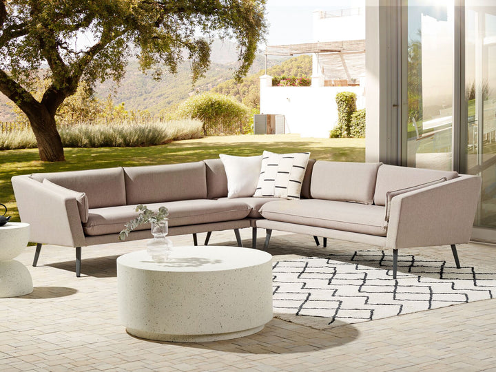Loretello Garden Corner Sofa 5 Seater Beige