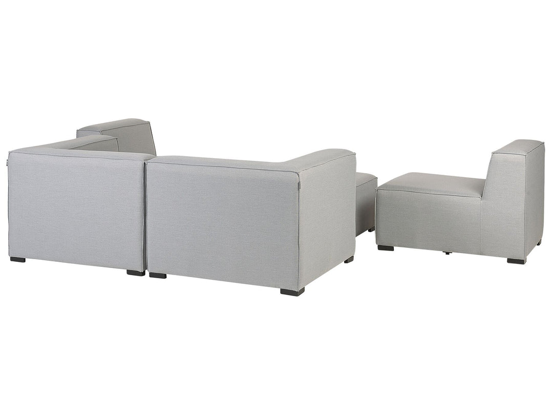 Arezzo Garden Sofa with Ottoman 4 Seater Modular Light Grey