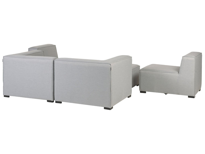Arezzo Garden Sofa with Ottoman 4 Seater Modular Light Grey