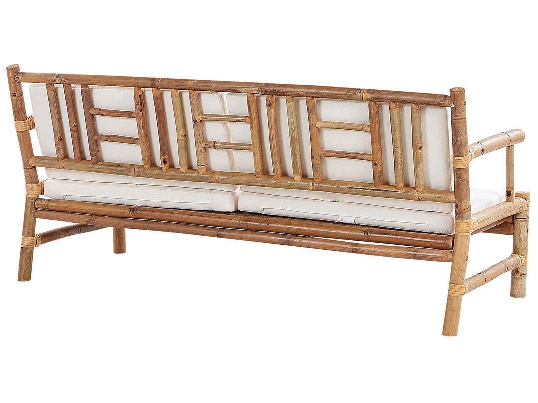 Riccione Garden Lounge Set with Table 4 Seater Bamboo Wood Light Brown
