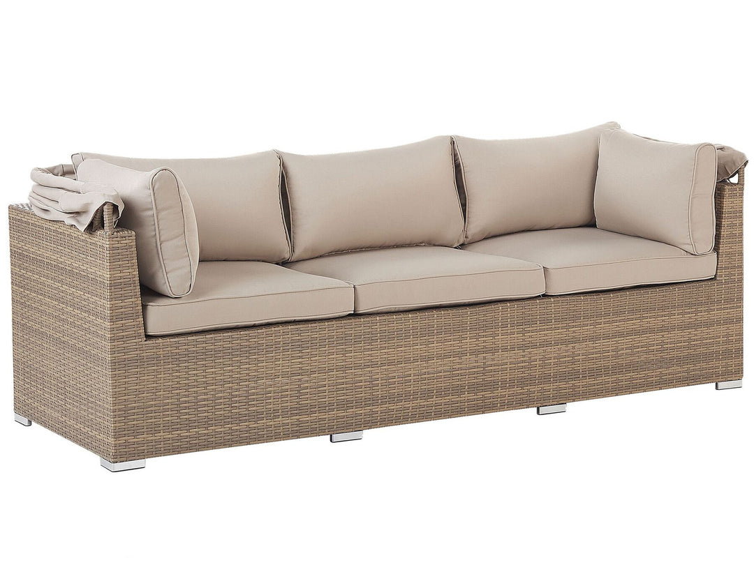 Coccolia Garden Lounge Set with Table 5 Seater Modular PE Rattan Beige
