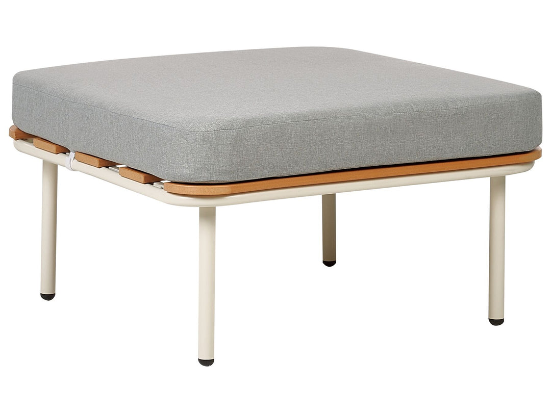 Senise Garden Lounge Set with Table and Ottoman 3 Seater Metal Grey