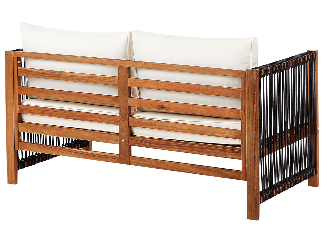 Antria Garden Lounge Set with Table 4 Seater Acacia Wood Black