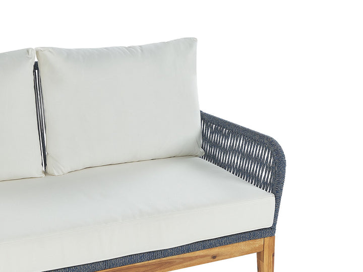 Merano Garden Lounge Set with Table 4 Seater Acacia Wood Off-White