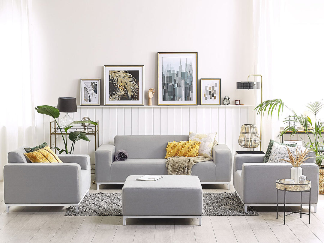 Rovigo Garden Lounge Set with Table 5 Seater Light Grey
