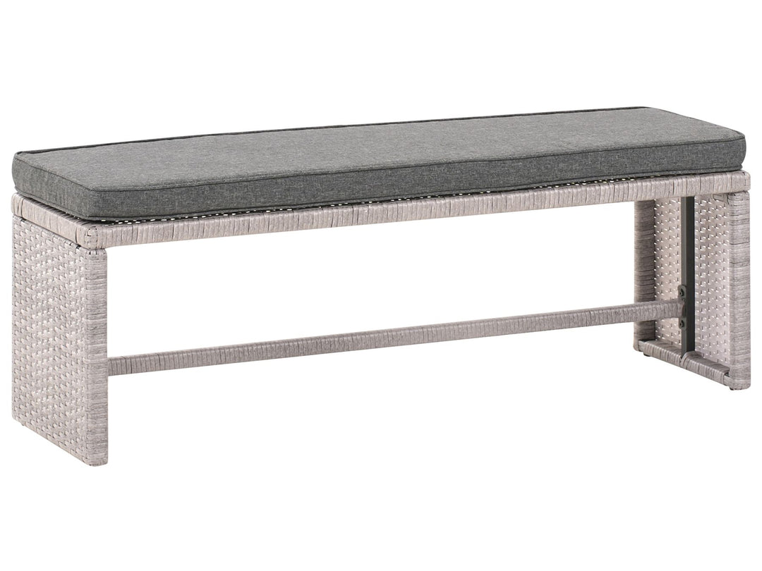 Viterbo 8 Seater PE Rattan Garden Corner Sofa with Bench Grey
