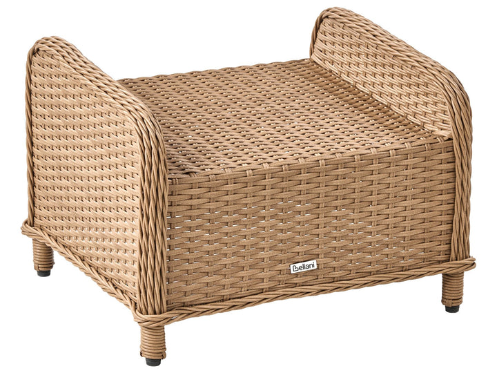 Ponza Garden Lounge Set with Table and Ottoman 2 Seater PE Rattan Brown