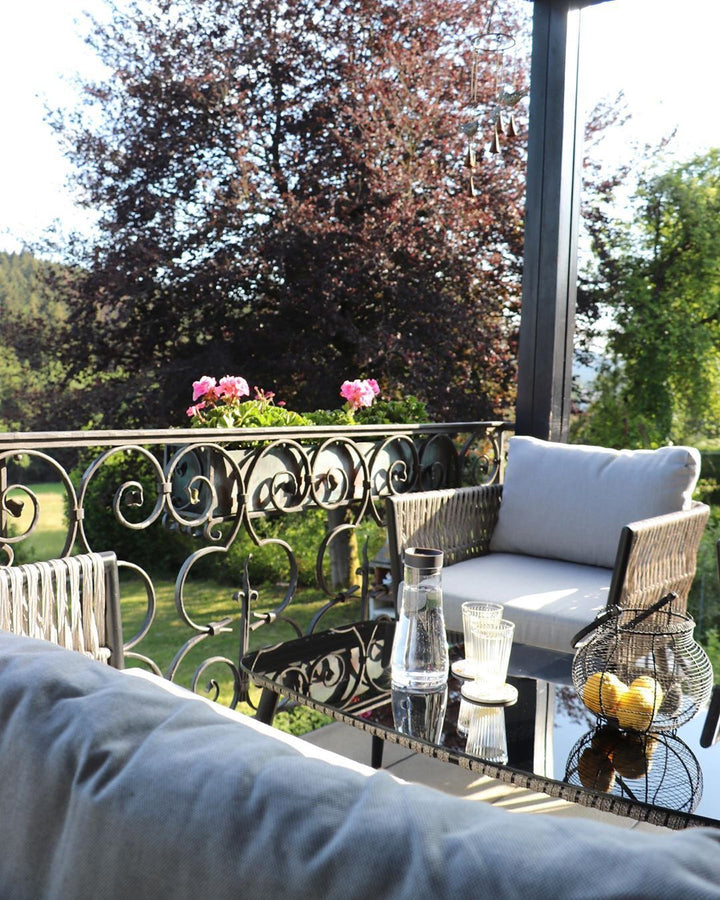 Preveza Garden Lounge Set with Table 4 Seater PE Rattan Grey