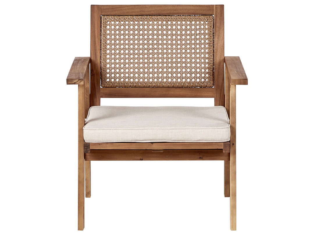 Arenella Garden Lounge Set with Table 4 Seater Certified Acacia Wood Light Beige