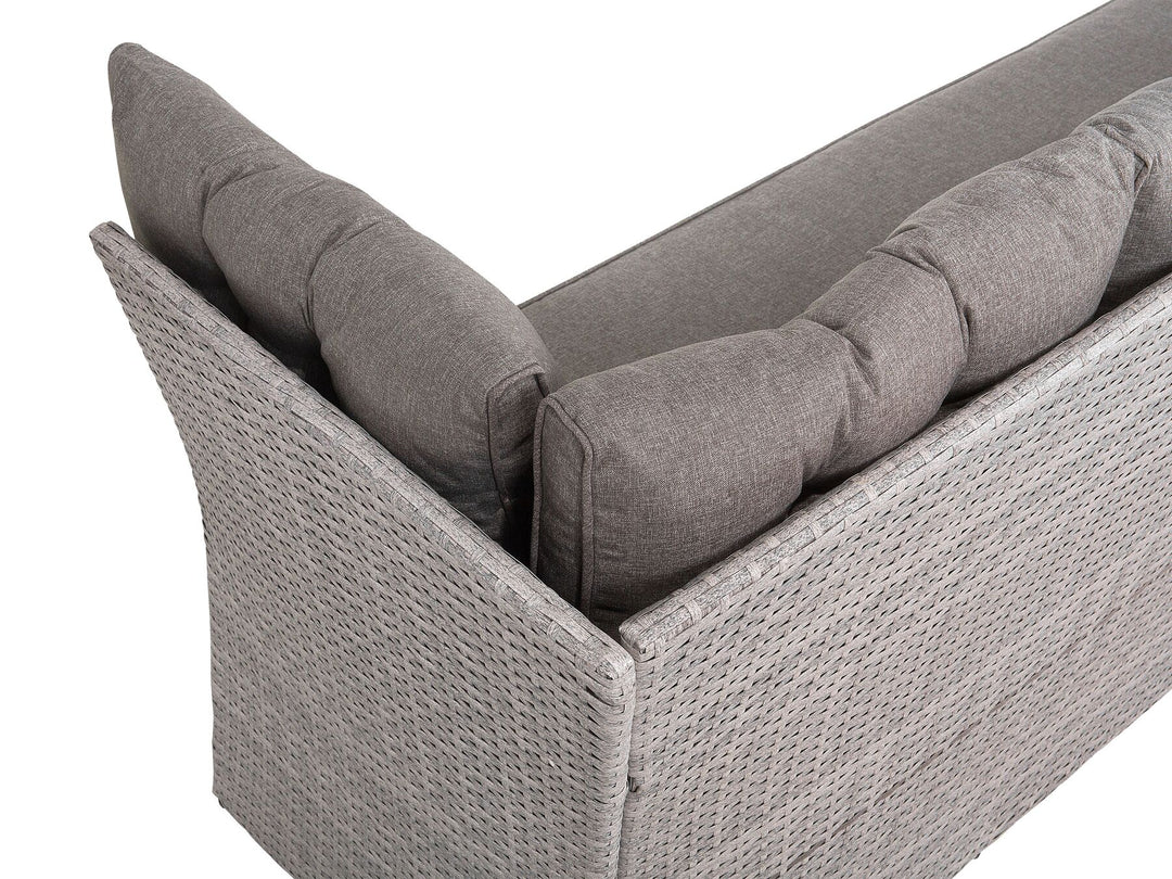 Viterbo Garden Lounge Set with Table 8 Seater with Cushions PE Rattan Grey