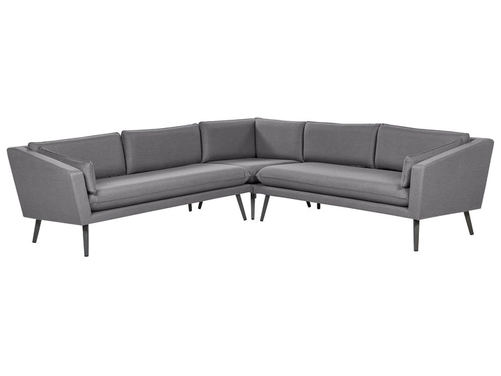 Gray sectional sofa on a white background
