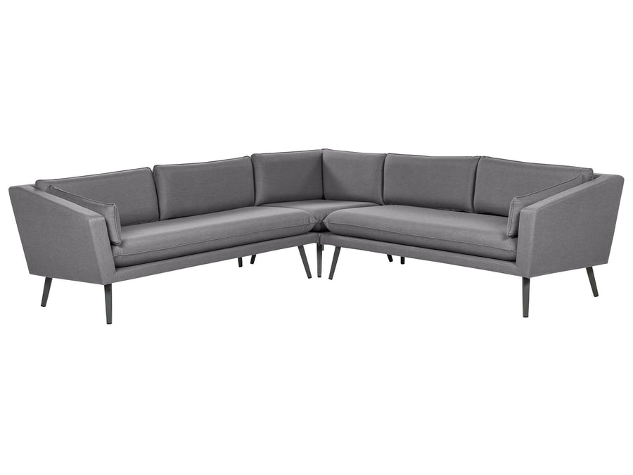 Gray sectional sofa on a white background
