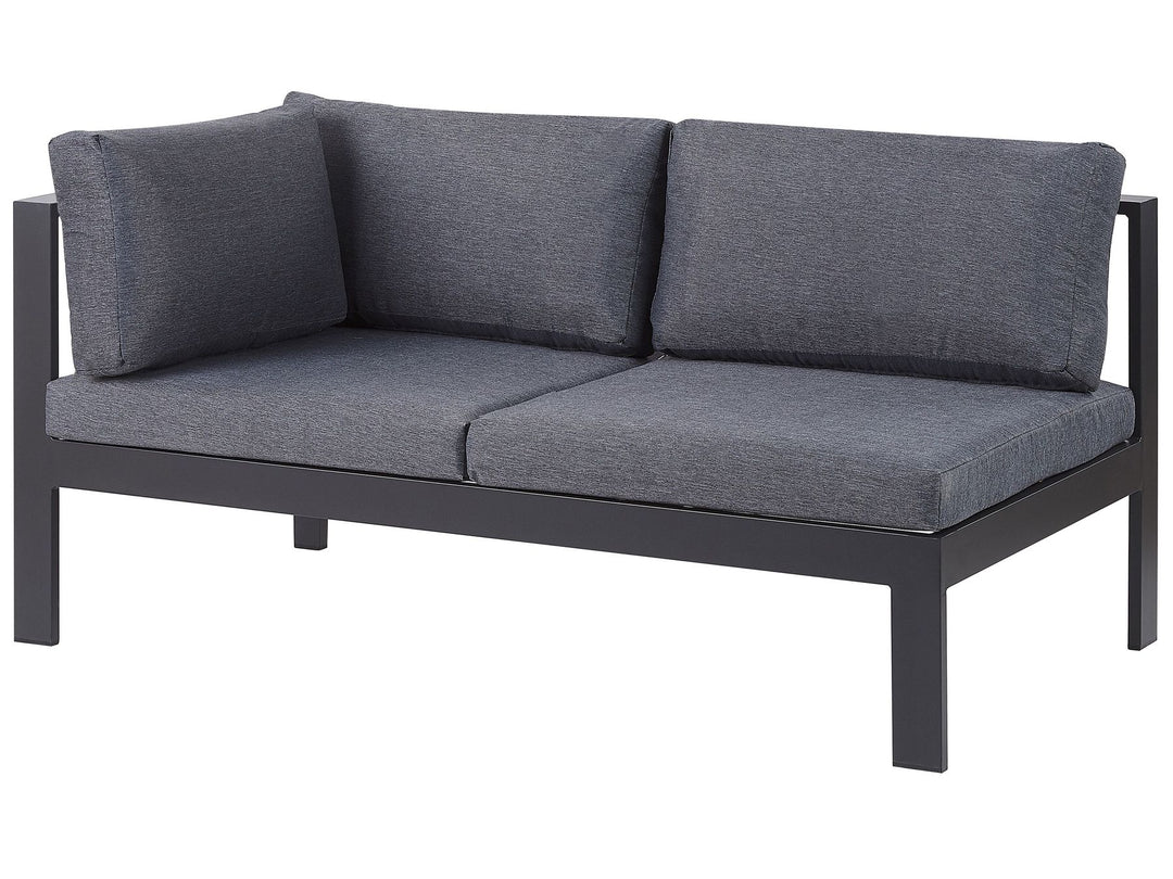 Messina Garden Corner Sofa with Table 5 Seater Left Hand Metal Black