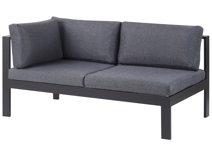 Messina Garden Corner Sofa with Table 5 Seater Left Hand Metal Black